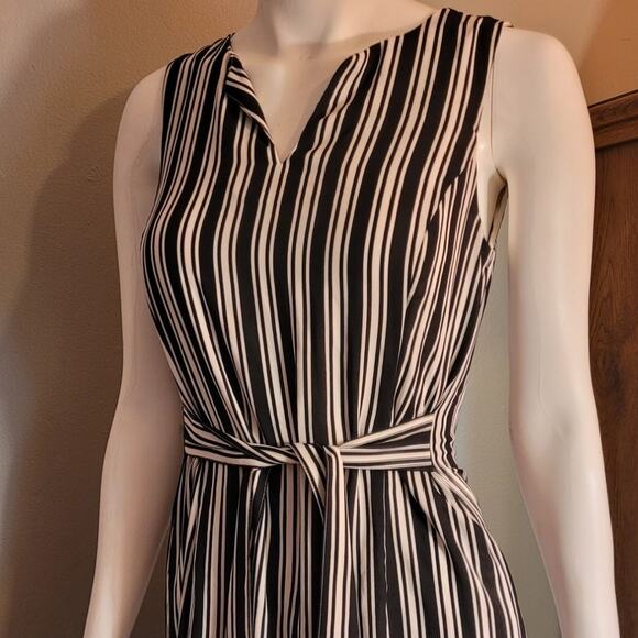 BANANA REPUBLIC S/258342 Sleeveless Striped Dress Sz 6 Belted Beachy Modest - Picture 3 of 10